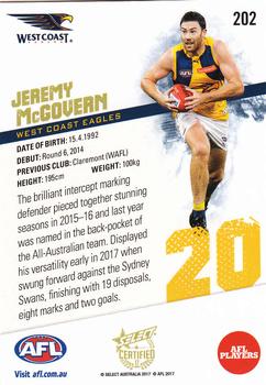 2017 Select Certified #202 Jeremy McGovern Back